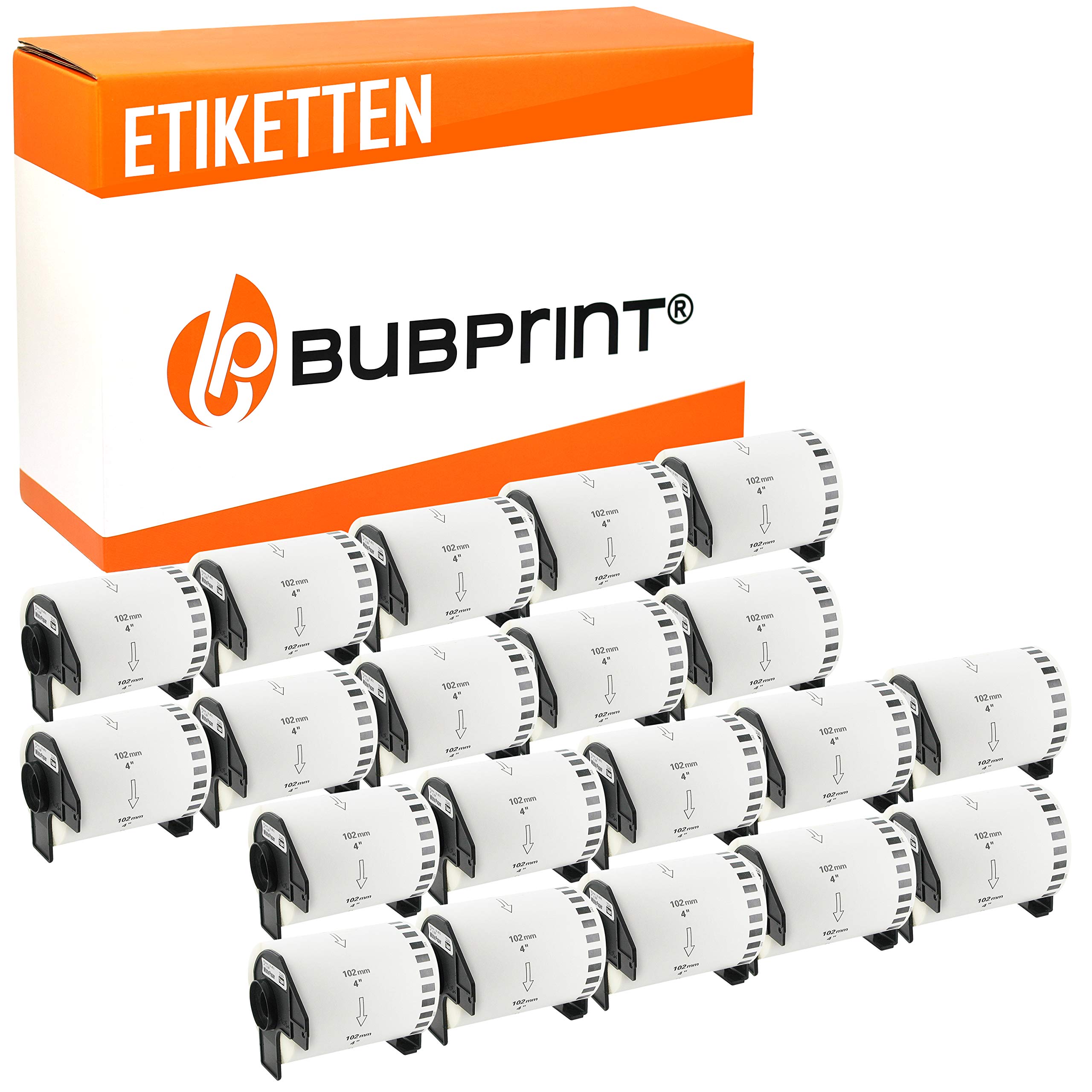 Bubprint 20 Etiketten kompatibel mit Brother DK-22243 102mm x 30,48m