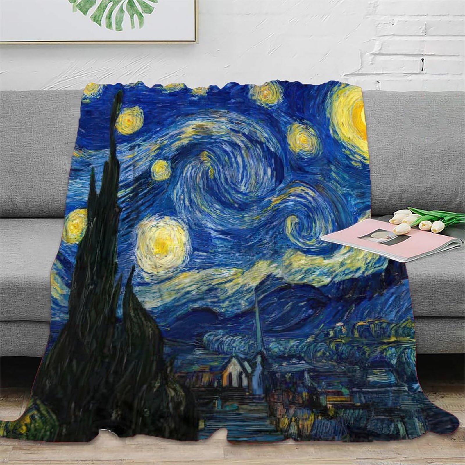 Couverture jeté de canapé en microfibre ciel étoilé 150x200cm pour collègue