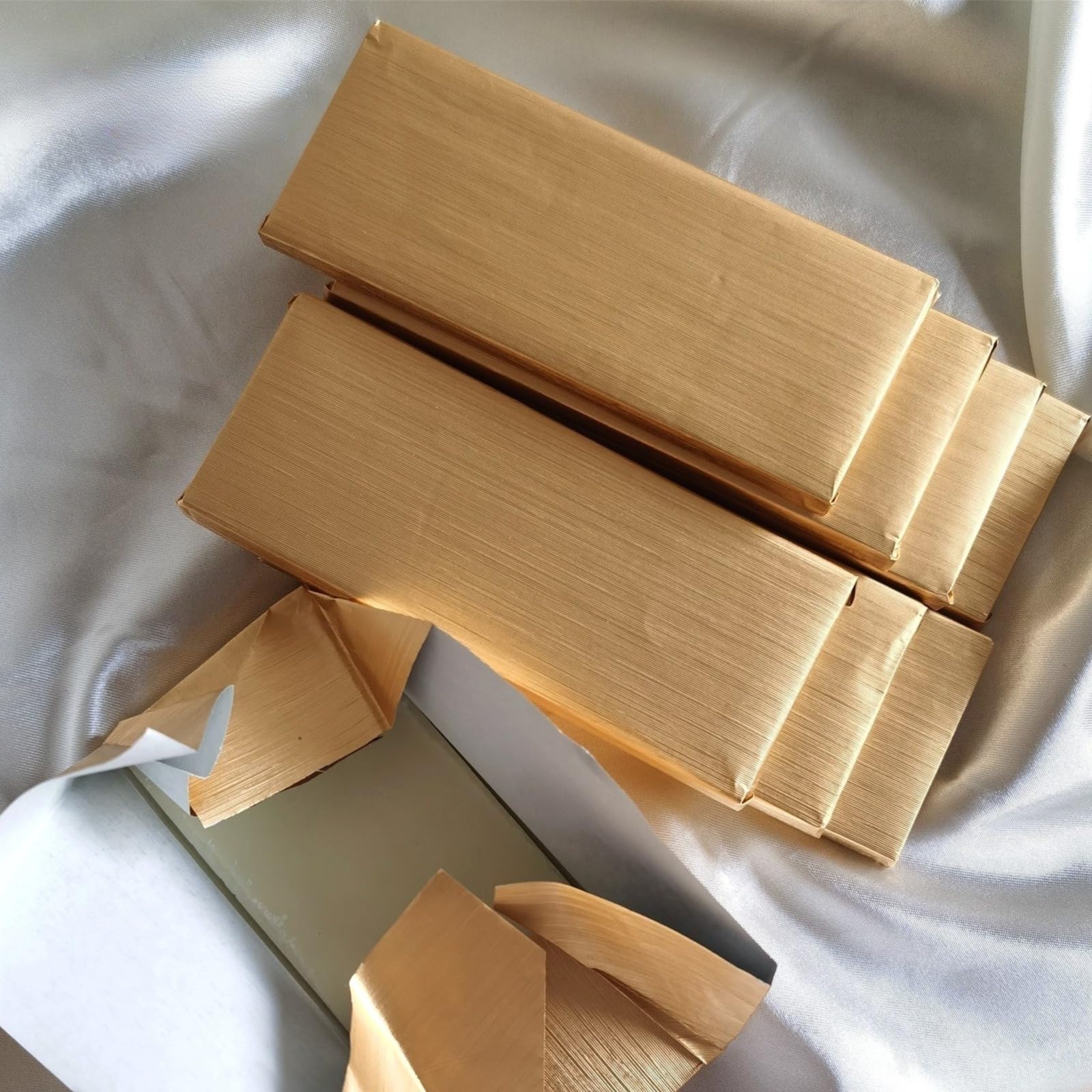 100/500 szt. 15/25 cm złota folia aluminiowa papier do pakowania czekolady, folia cukierkowa, dekoracyjne opakowanie prezentowe na imprezy i wydarzenia