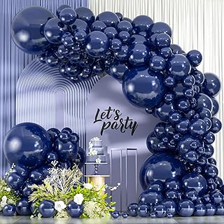 114pcs Navy Blue Balloons, 18 12 10 5 inch Nile Blue Balloons Garland Arch kit, Different Sizes Navy Balloon for Graduation Wedding Baby Shower Birthday Party Decorations