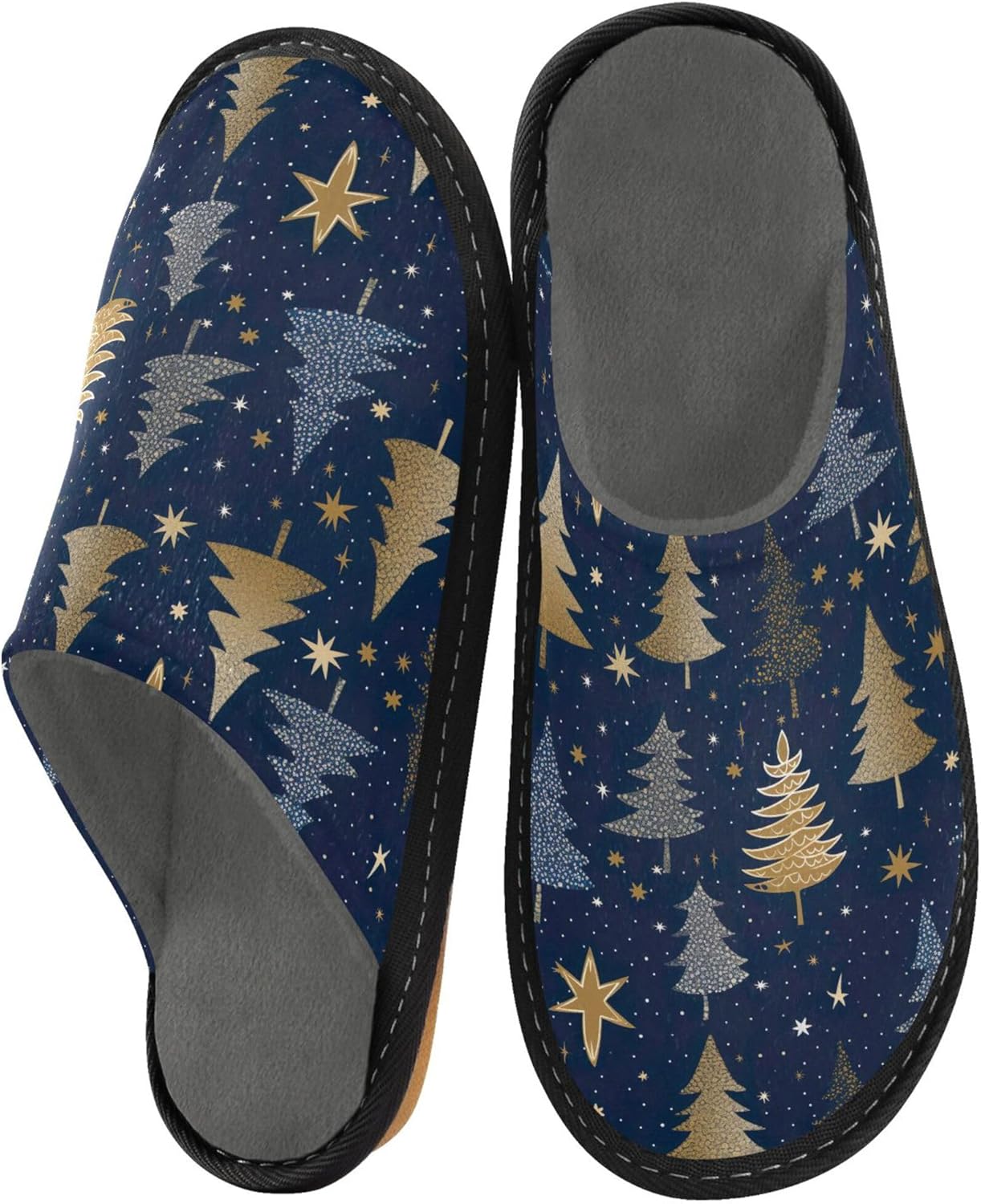 Christmas Tree Xmas House Slippers – Cozy Fuzzy Slippers for Guests, Washable & Disposable, Perfect for Shoeless Home, Spa & Hotel Use A111516
