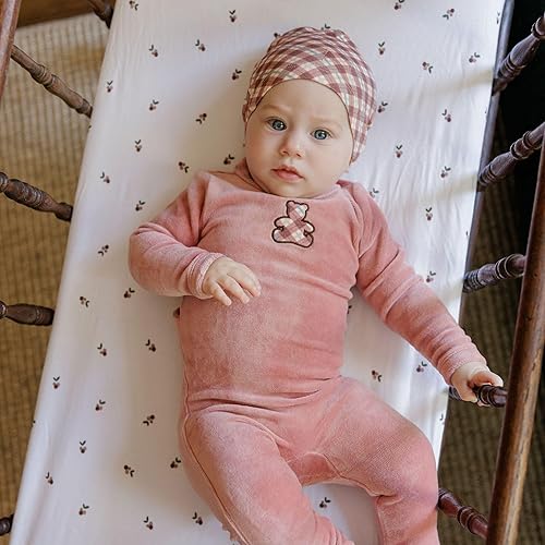 Miniatura 2 de Elys  Co Juego de sábanas impermeables para moisés pendiente de patente paquete de 2 bayas y puntos de racimo lavanda