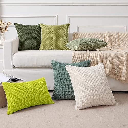 Vista 164 de Kevin Textile - Juego de 2 fundas decorativas para cojines, de pana y con moderno estilo campestre bohemio a rayas para decorar hogar, sofá, cama