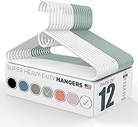 Vista 12 de Neaties Perchas de ropa súper resistentes, paquete de 20 (24 unidades), fabricadas en los Estados Unidos, capacidad de 10 libras, perchas