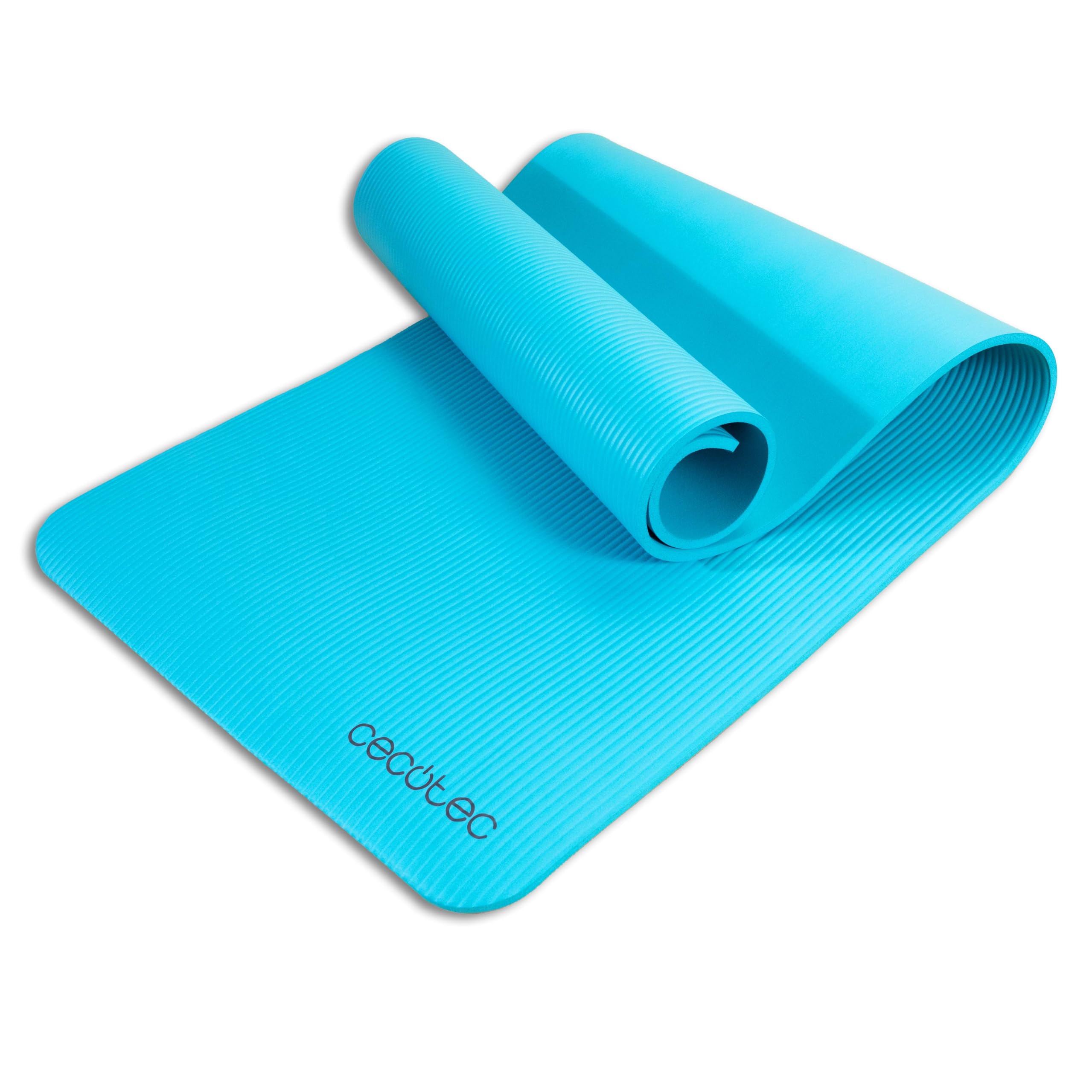 Cecotec Tappetino fitness - Pilates - Yoga - Allenamento funzionale - 183 x 61 cm DrumFit Mat. 1 cm di spessore, realizzato in materiale NBR resistente e antiscivolo, maniglia per il trasporto, facile