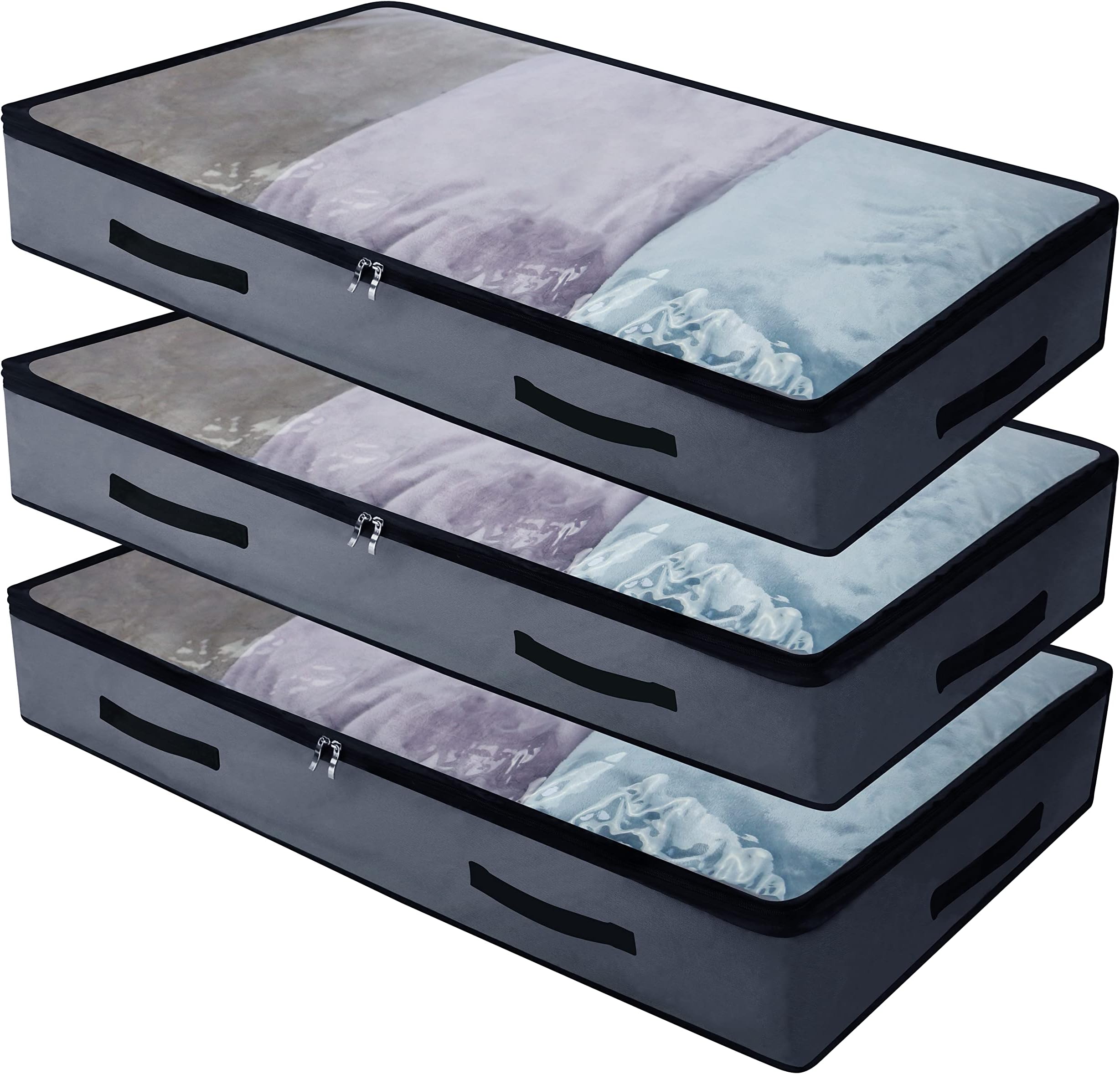 Fixwal Clear Plastic Under Bed Storage Bag 6 Pack Storage