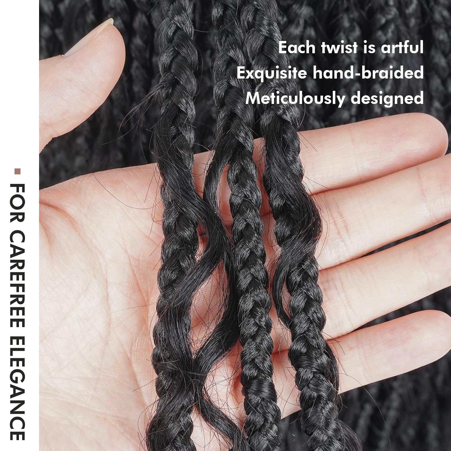 Toyotress Boho Crochet Braids Human Hair - 14 Inch 8 Packs Pre-Looped Miracle Knots Crochet Hair for Black Women, Natural Black Handmade Pre-Twisted Braiding Hair Extensions (14 Inch, 1B-8P)