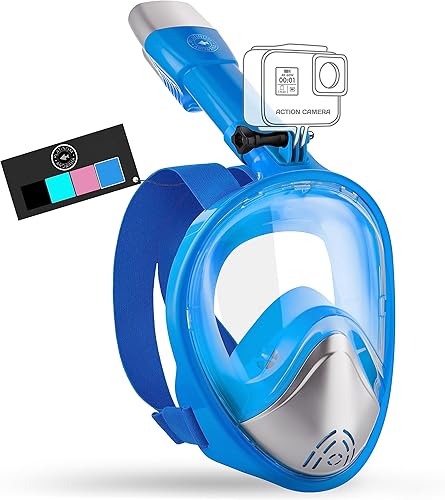 Platinum Arowana Máscara profesional de esnórquel de cara completa Equipo de esnórquel para adultos y niños, vista panorámica de 180, sistema de