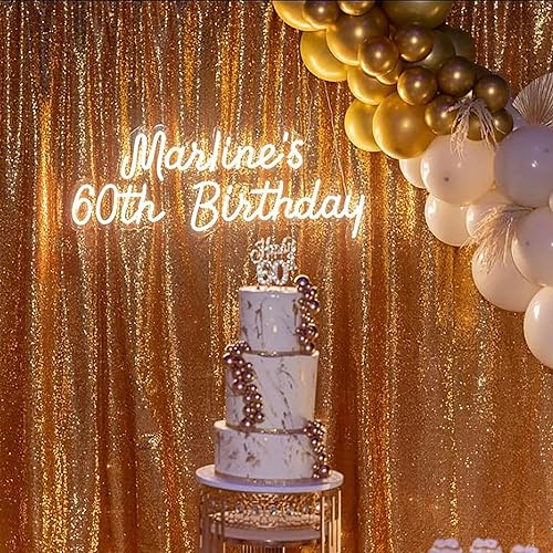 Miniatura 6 de Letrero de neón personalizado de feliz cumpleaños, letreros de neón personalizados para decoración de pared con control remoto de atenuación,