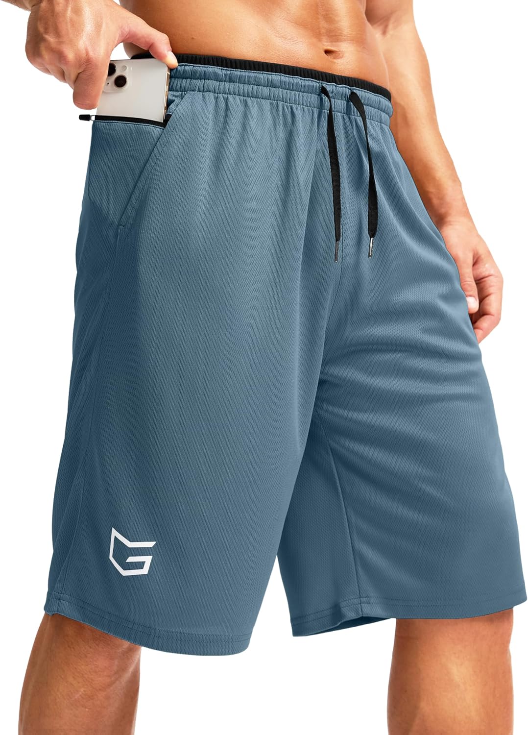G Gradual Men's Long Basketball Shorts with Zipper Pocket 9"/11'' Quick Dry Gym Shorts Lightweight Athletic Shorts for Men