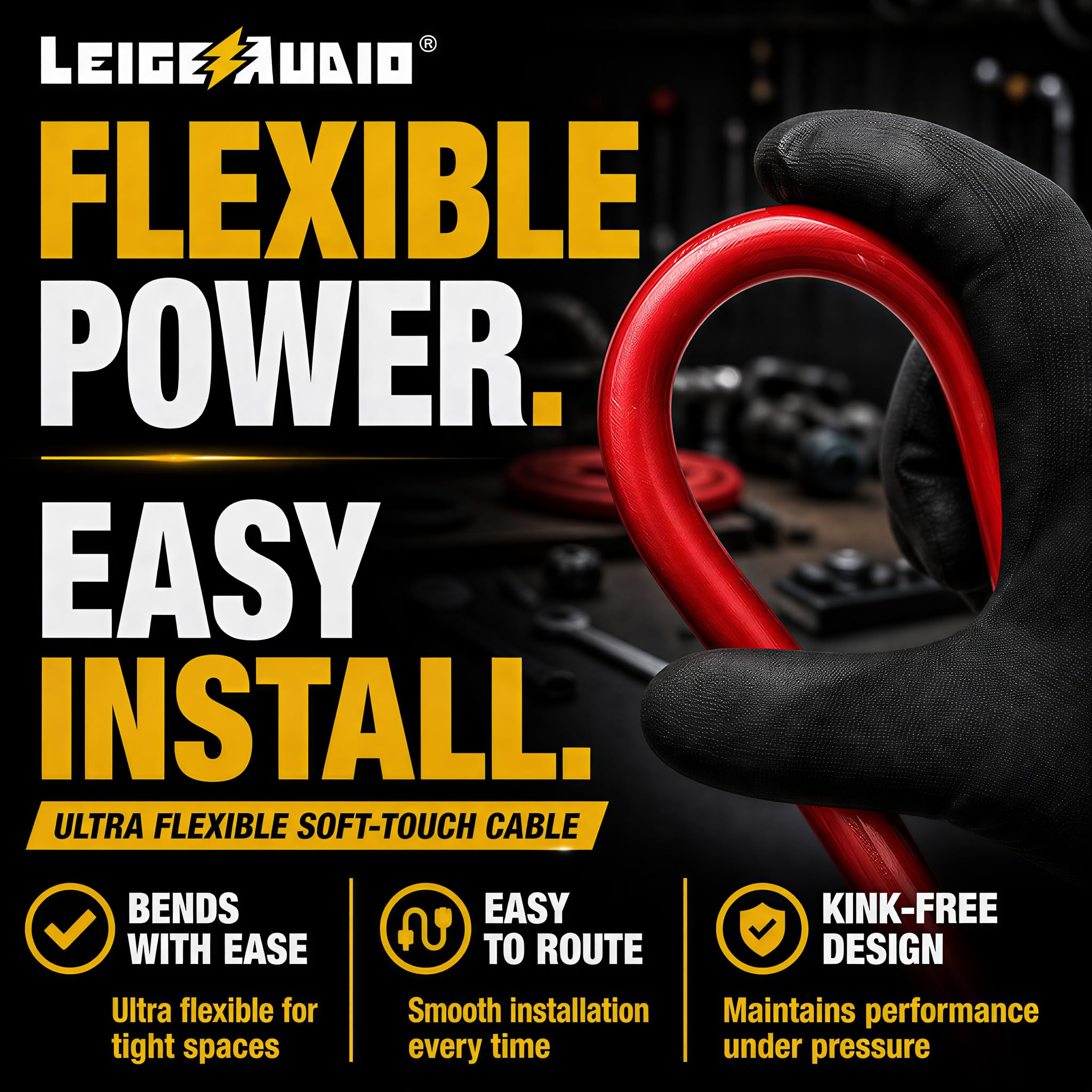 Kit di cablaggio per amplificatore da 4 gauge Ture 4 AWG, kit di cablaggio per subwoofer per auto che ti aiuta a creare collegamenti e porta energia alla tua radio, subwoofer e