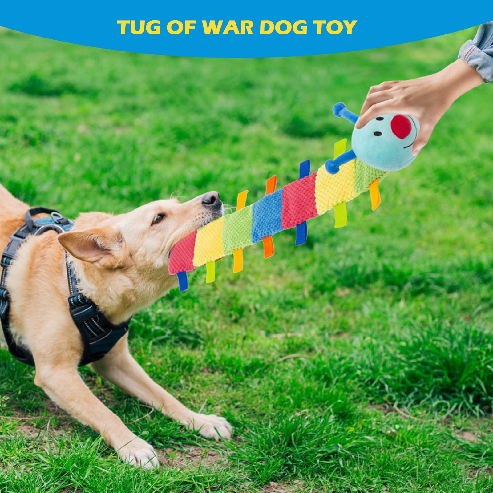 PAWCHIE Juguetes chirriantes para perros, juguete de peluche sin relleno para perros, juguetes masticables con papel arrugado para dentición y masticación, juguetes duraderos y resistentes para perros