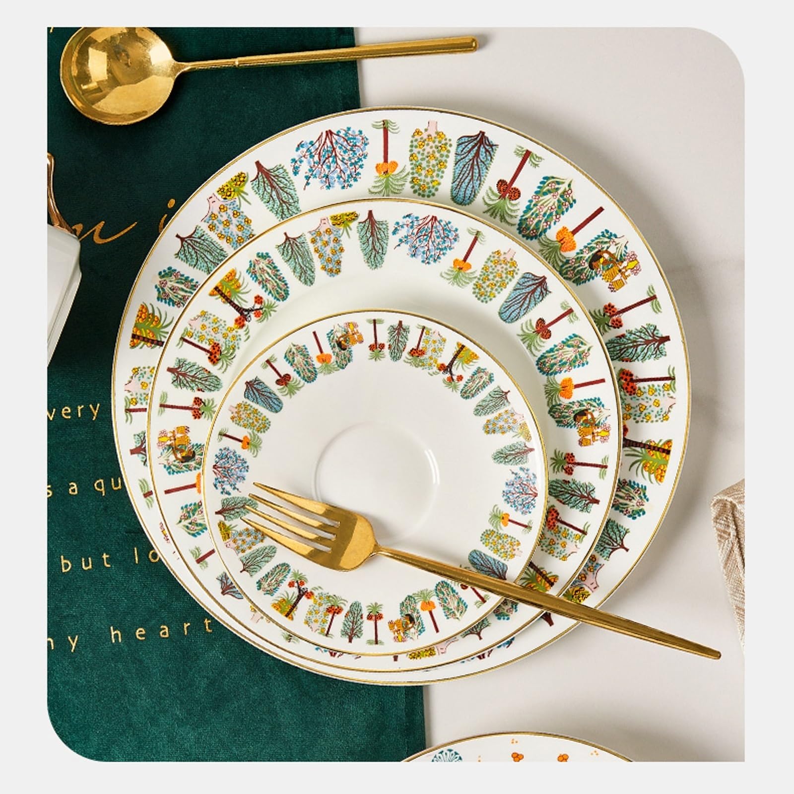 Platos de Camping Cubiertos de cerámica de cocina de 8/10 pulgadas, plato de postre, plato de comida occidental for restaurante, plato de aperitivos for restaurante en casa Plato Decorativo(10 inch)