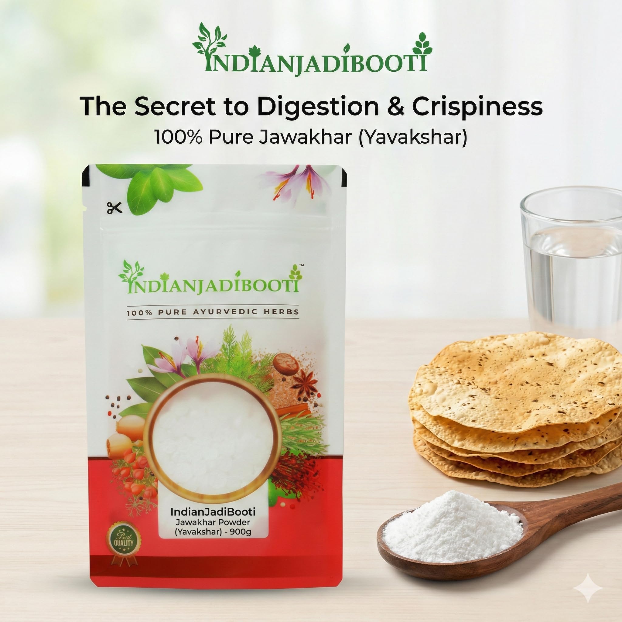 IndianJadiBooti Jawakhar Powder (Yavakshar) | 2 Pack of 100g (Total=200g) | Food Grade Pearl Ash (Potash) | Pure Potassium Carbonate | Traditional Alkaline Agent for Culinary & Ayurvedic Wellness 2