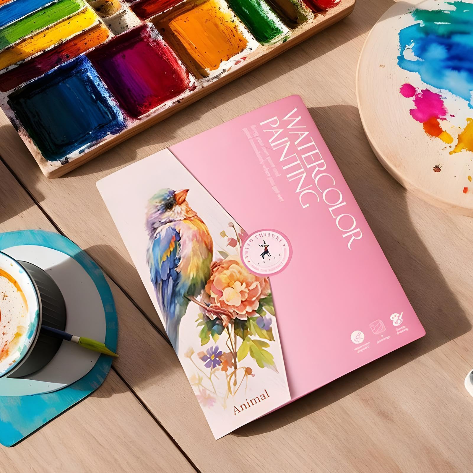 Adult Coloring Book & Watercolor Workbooks: Creative Bundle