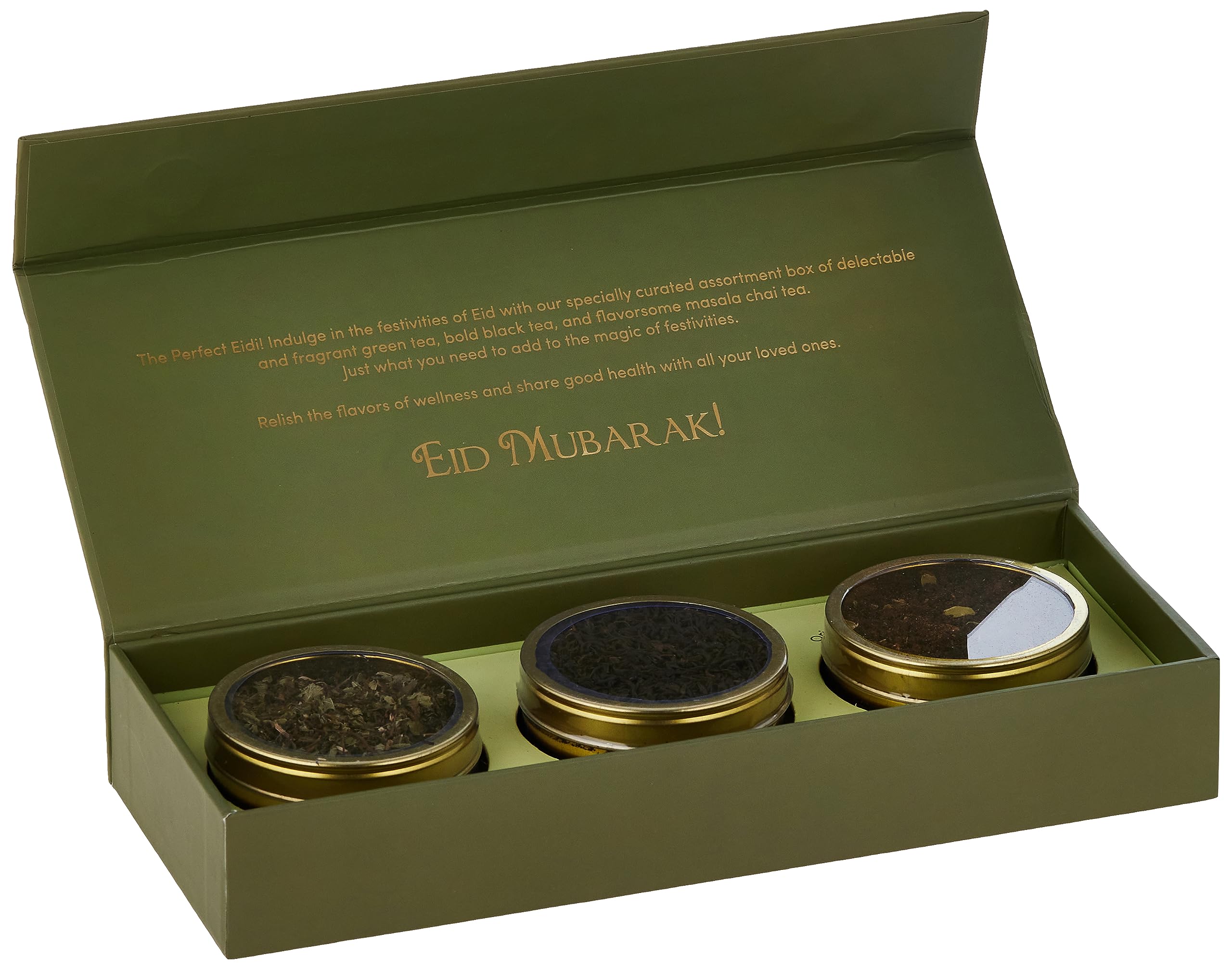 Vahdam Loose Leaf Teas Gift Set | luxury tea gift box with Mint Melody, English Breakfast and Original Chai spiced Black Tea |3 Organic Tea Caddies
