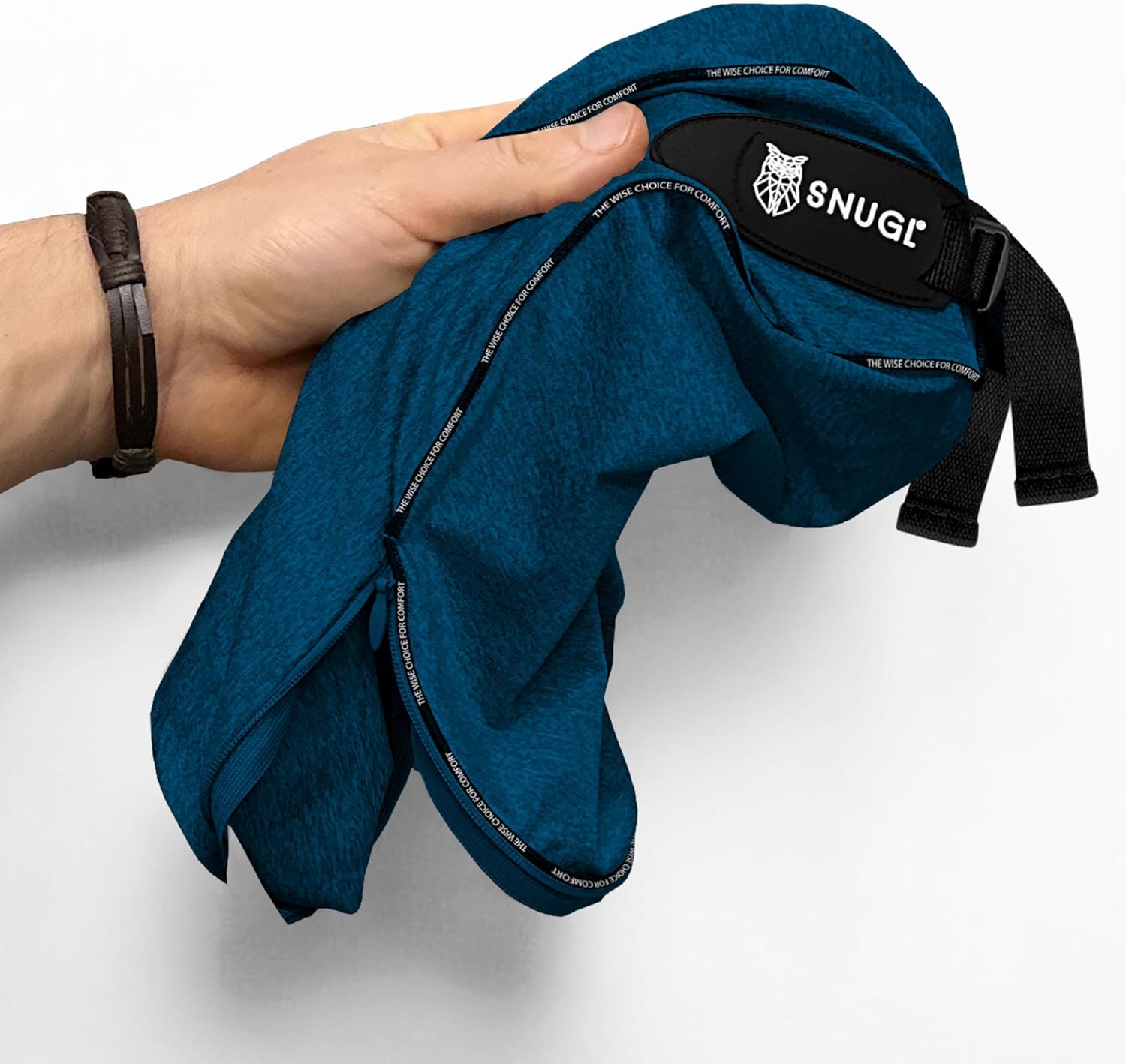 SNUGL Replacement Cover Compatible with Standard Size Adult Travel Pillows | Machine Washable | Easy Care | (Navy)