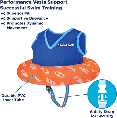 Vista 8 de SwimSchool TOT - Chalecos de entrenamiento de natación para niños pequeños de 2 a 4 años – Niños/niñas – Varios colores y estilos – Flotadores