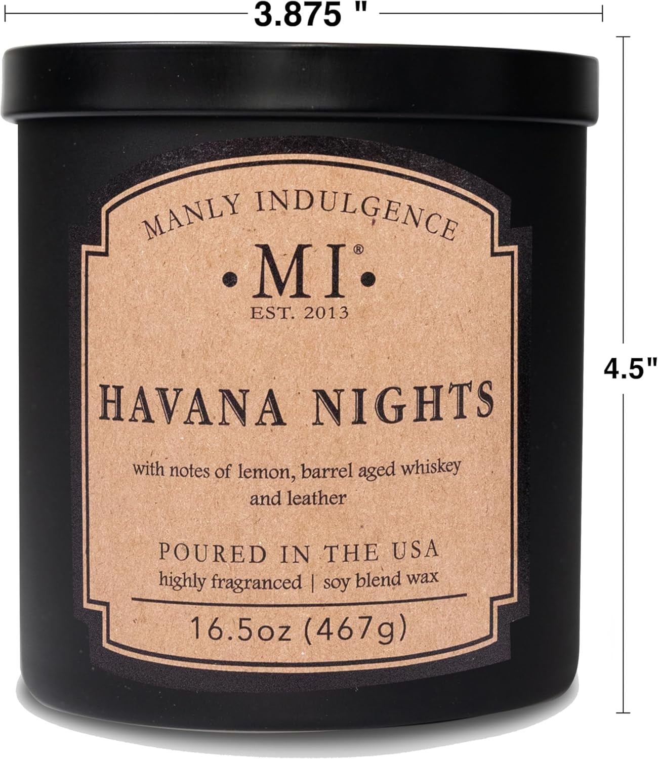 Manly Indulgence Havana Nights Scented Candles for Men, 2 Wick, 16.5 oz, Premium Soy Blend Wax, 60H Burn, Candles for Home Scented - Made in The USA - Image 6
