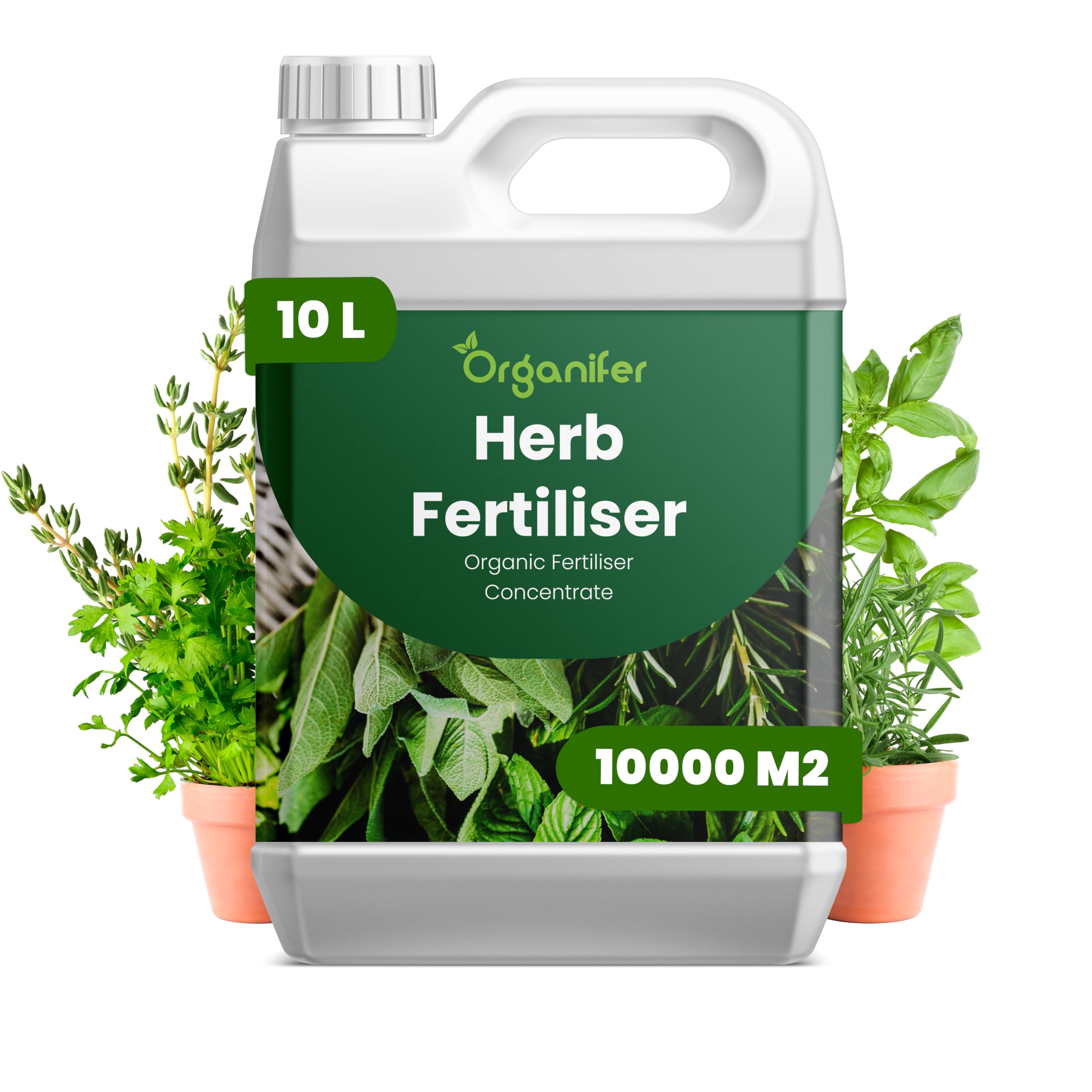 Fertilizante Líquido - 10L - Para Hierbas - NPK 3-4-3 | Crecimiento Saludable Y Plantas Robustas - Organifer