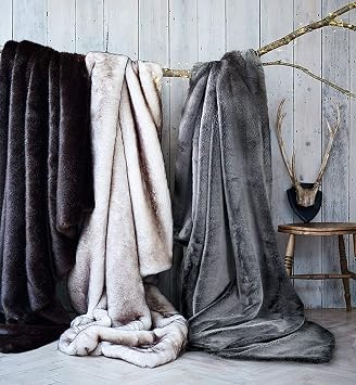 Eikei Home Faux Fur Throw Blanket