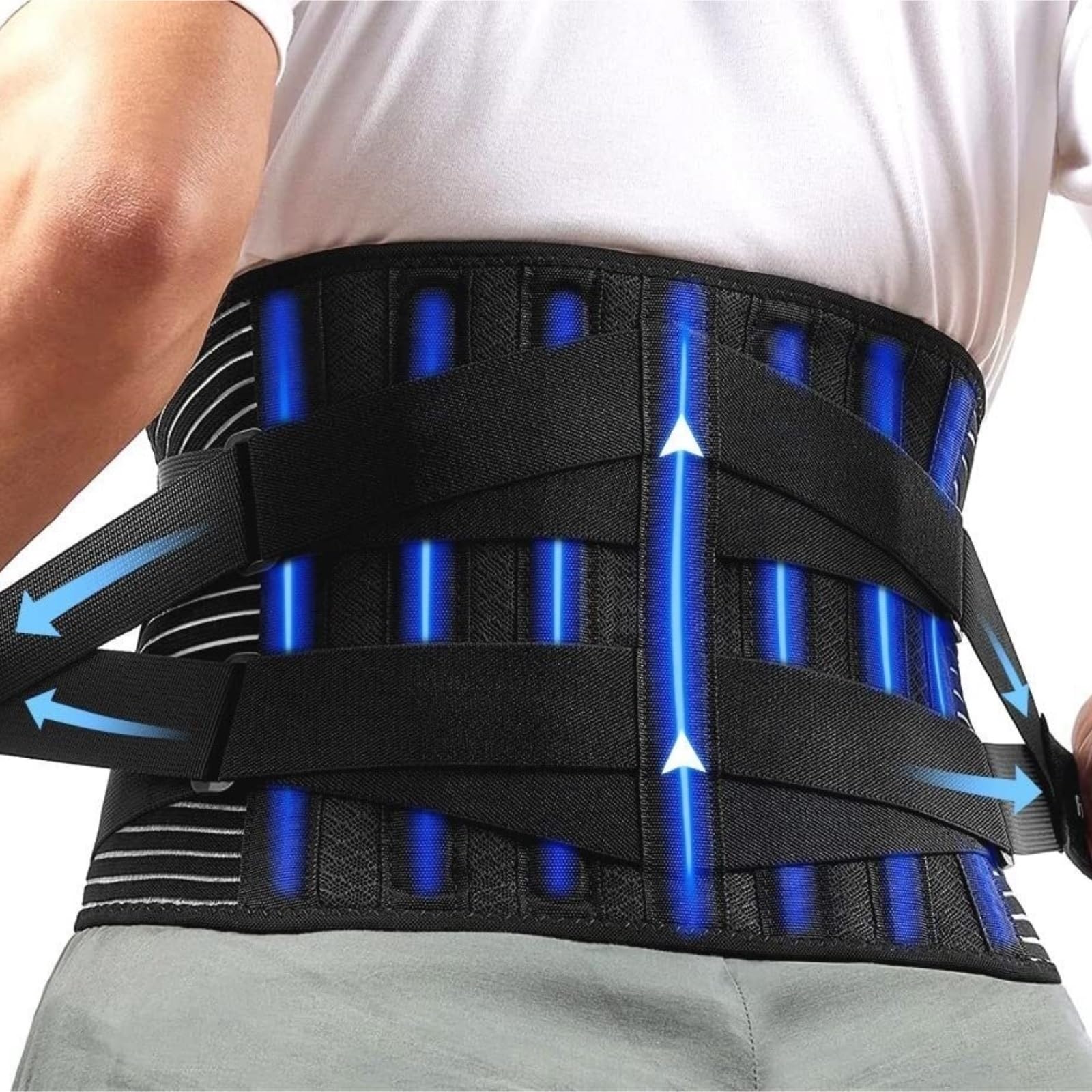 1 pz Cintura di Supporto Lombare per la Schiena Corsetto Decompressione della Colonna vertebrale Supporto per Allenatore in Vita Regolabile (XXL) Bellissimo