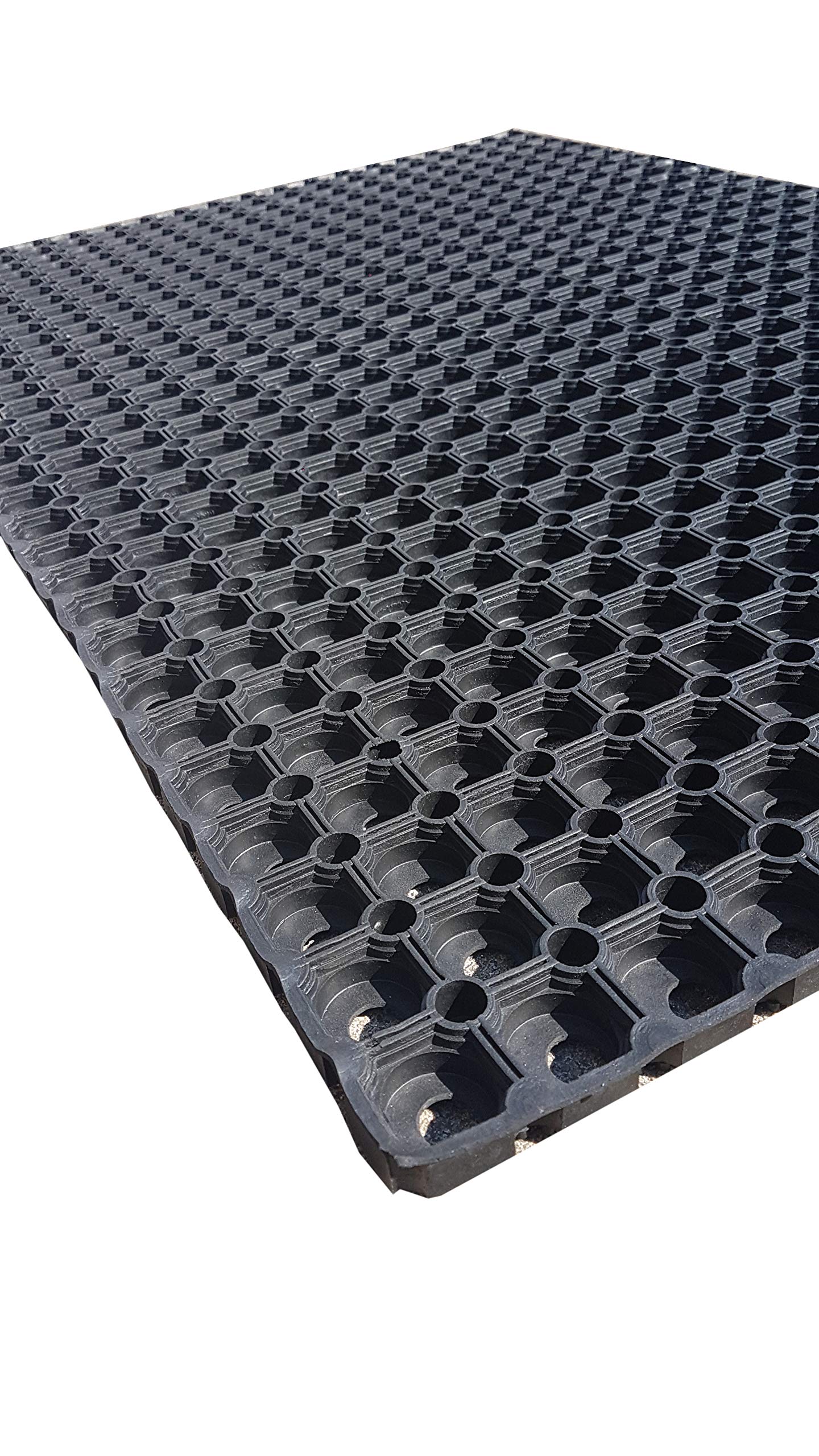 Sirocco Ringgummimatte 100×150 cm – 23 mm stark – Wabenmatte/Antirutsch Gummimatte für Außenbereich, Arbeitsplatz & Eingang – Ringmatte - wetterfest, rutschhemmend, wasserfest, zuschneidbar