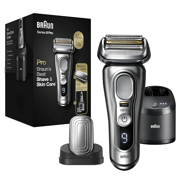 Braun Series 8 8577cc Electric Razor for Men, 4+1 Shaving Elements & Precision Long Hair Trimmer, 5in1 SmartCare Center,