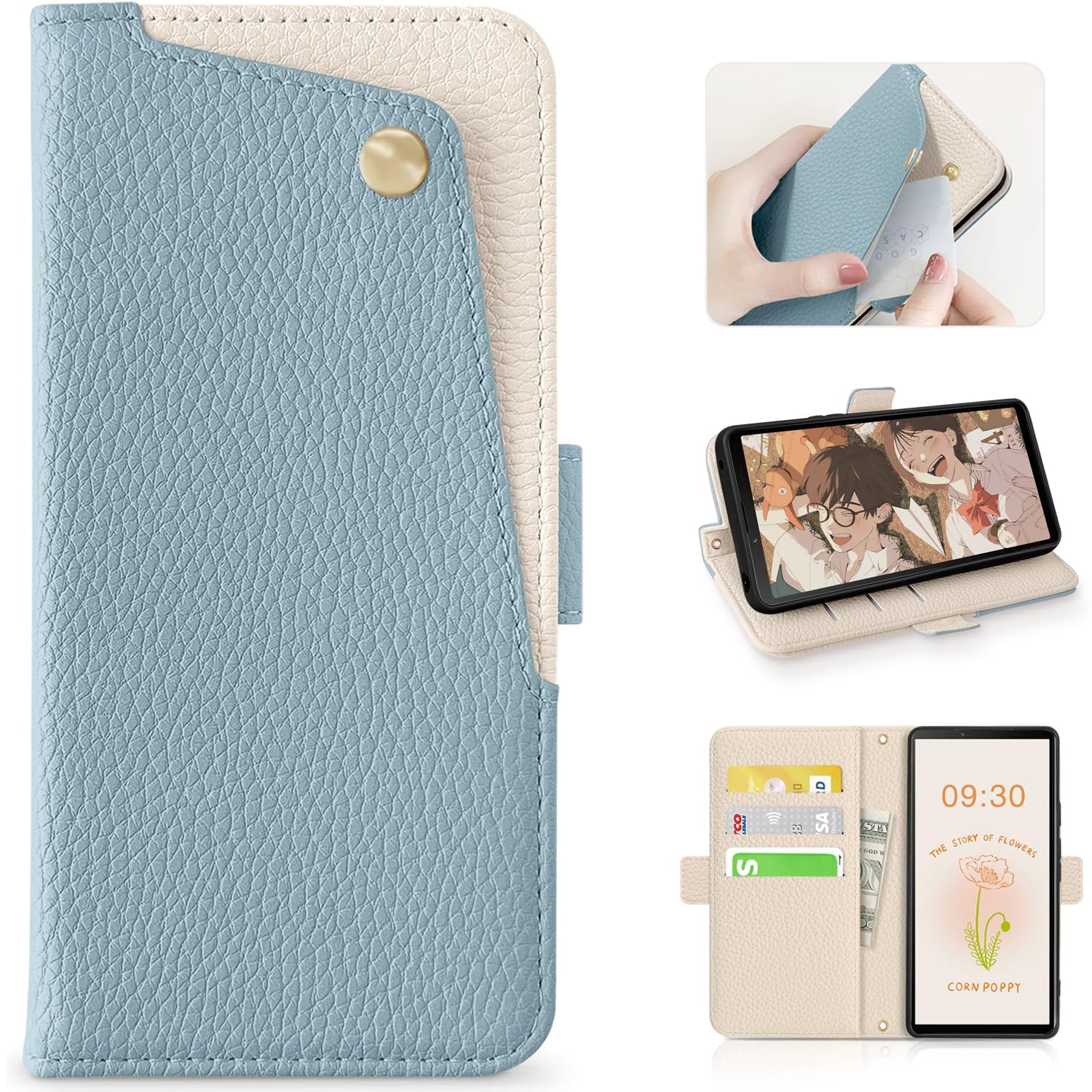 Amazon.co.jp: CASSYOOK 適用 xperia 10 vi ケース 手帳型 表面