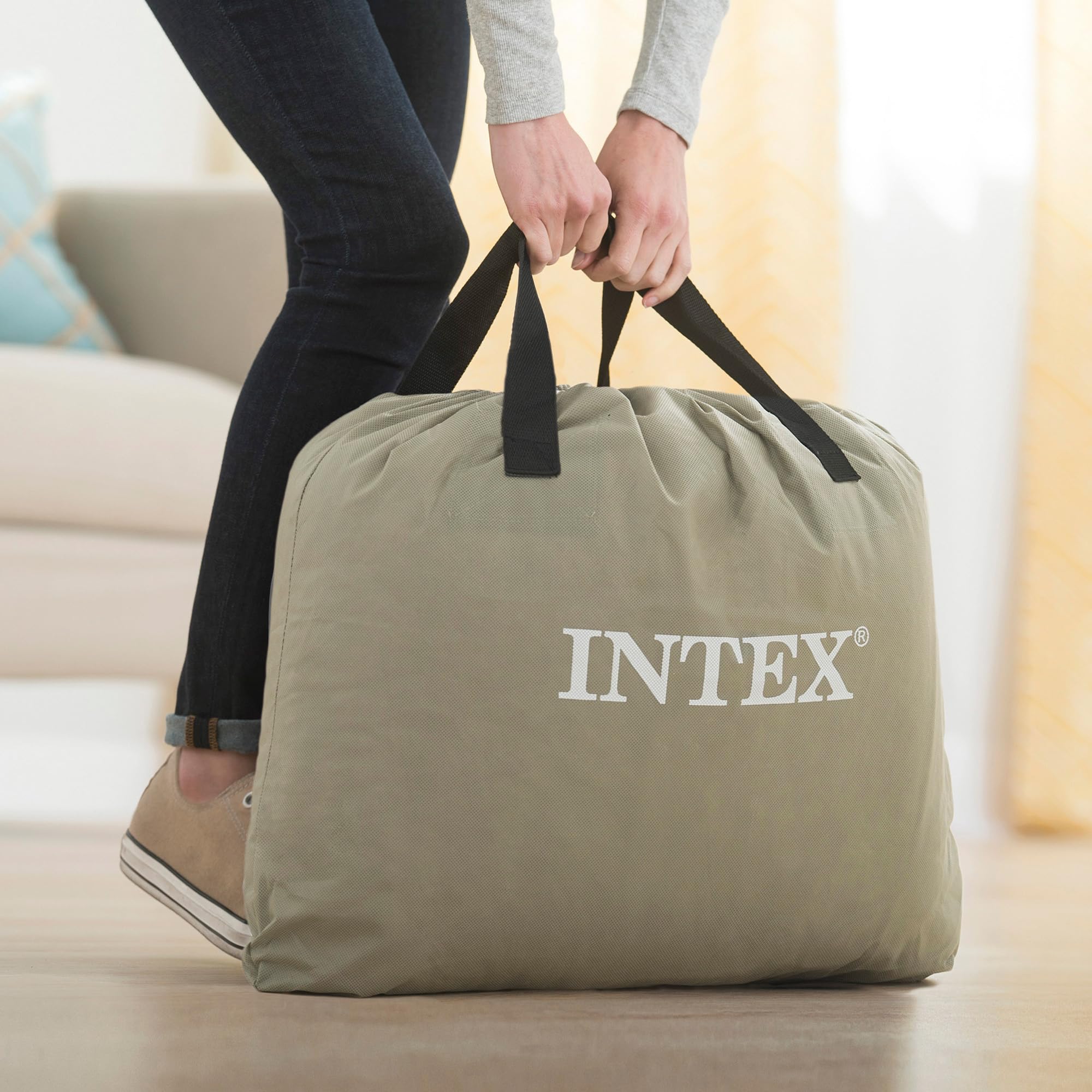 Intex Full Comfort-Plush Luftbett mit Fiber-Tech RP, aufgeblasene Größe: 137 cm x 191 cm x 33 cm (67768ND)
