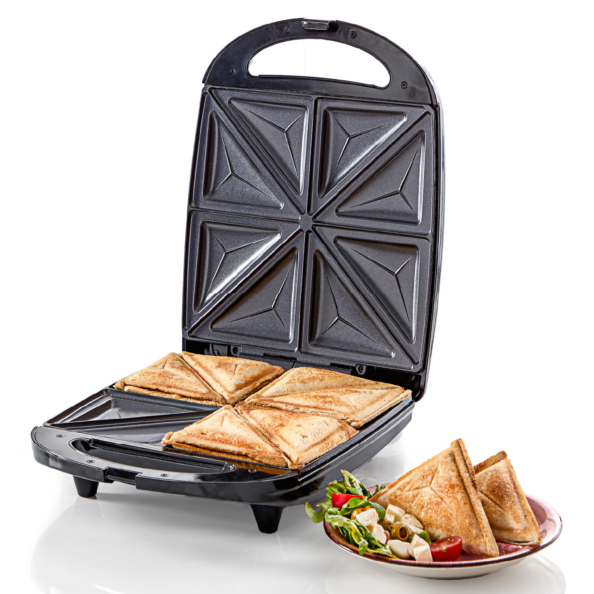 Quest 35990 4 Portion Non-Stick Toastie Maker/Easy to Clean/Student Essentials for University Kitchen