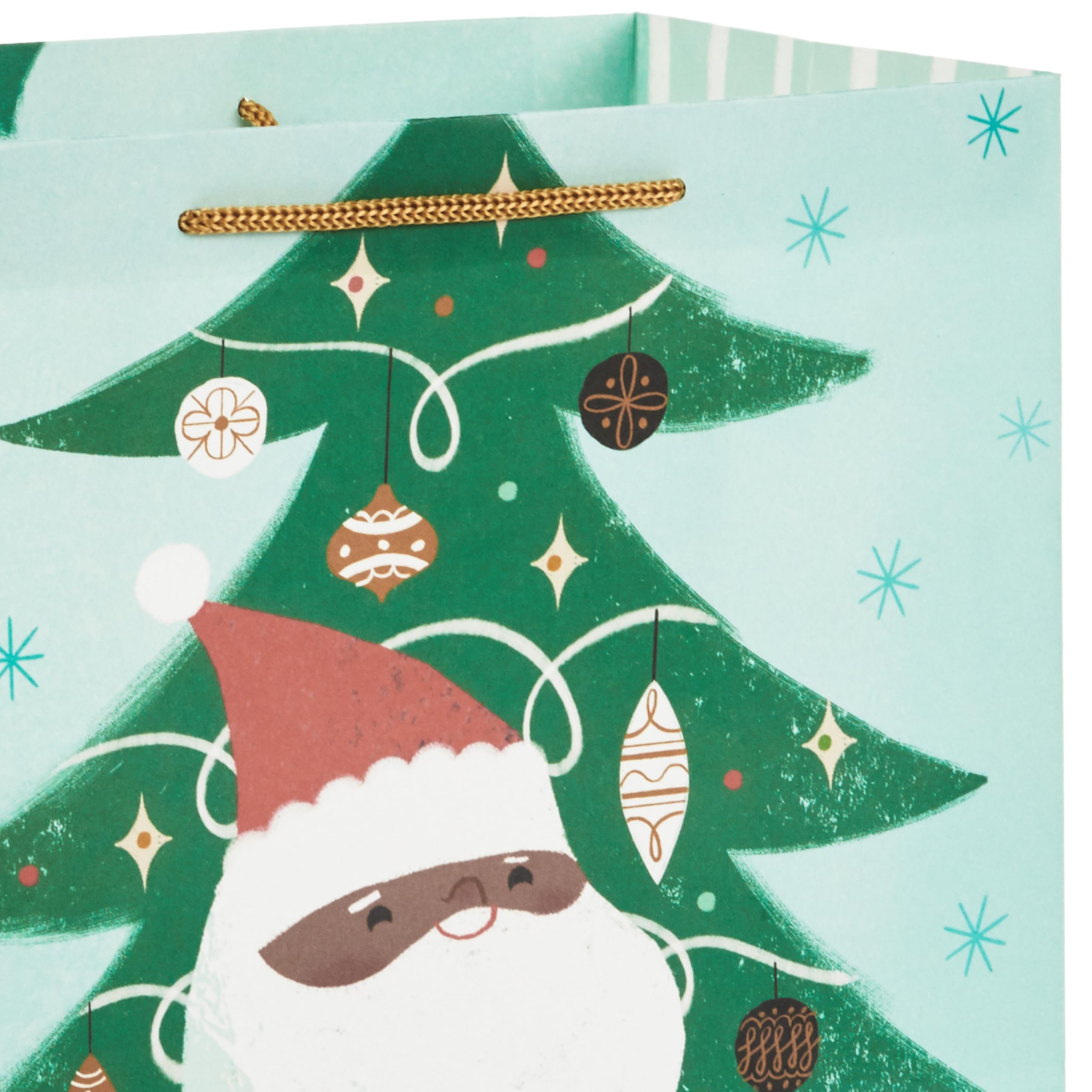Hallmark Mahagoni-Geschenktüten-Sortiment (8 Tüten; 3 kleine 15,2 cm, 3 mittelgroße 22,9 cm, 2 große 33 cm), schwarzer Weihnachtsmann, afrikanisch-amerikanische Engel, Carolers