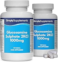 Glucosamine Sulphate 2KCL 1000mg | Formule puissante | un comprimé par jour | 360 comprimés à libération rapide = jusqu'à 1 an d'approvisionnement | Fabriqué au Royaume-Uni