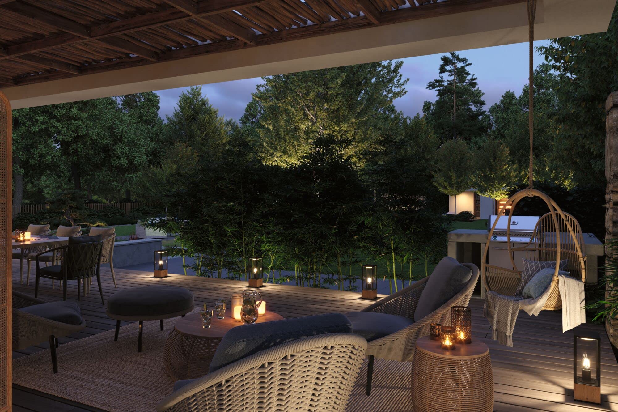 Paulmann 94675 Lampada LED per esterni oggetto luminoso Timba IP44 400mm paletto d’illuminazione senza lampadina angolare max. 60 W Outdoor legno E27