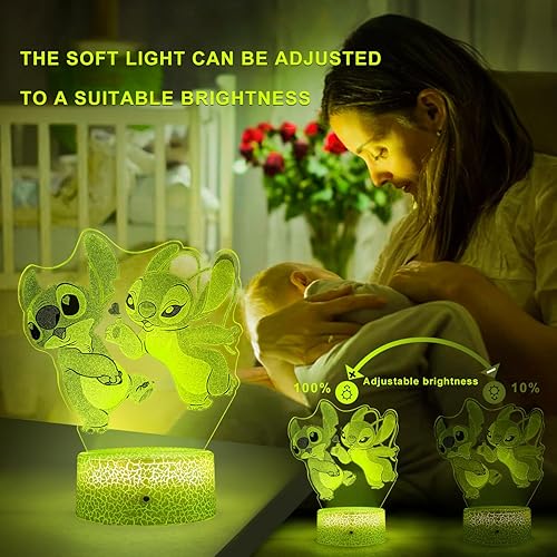 Miniatura 3 de Honfenfa Luz nocturna de puntada, regalos de puntada, juguetes de puntada, con control remoto y función táctil inteligente, 7 colores + 16 patrones