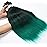 Pre-Stretched Braiding Hair, 14 inch Braiding Hair 8 Packs Ombre Black to Green Professional Soft Yaki Texture, No Itch, Hot Water Setting Hair Extensions for Braids (14in,1B/Green)