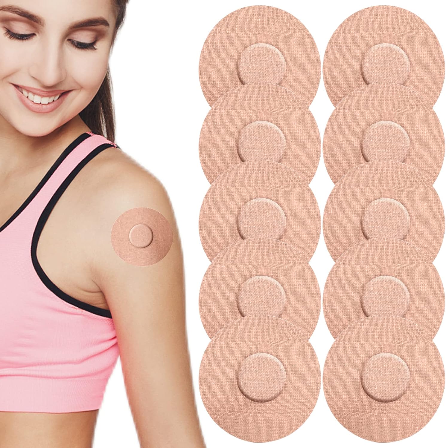 25 Piezas Parches Freestyle Libre, ZOCONE Redondas Parches Sensor Parches Adhesivos para Sensores Liber Impermeable Sin Pegamento en Centro Freestyle Libre Protector para Freestyle Libre 1 2 3 (A)