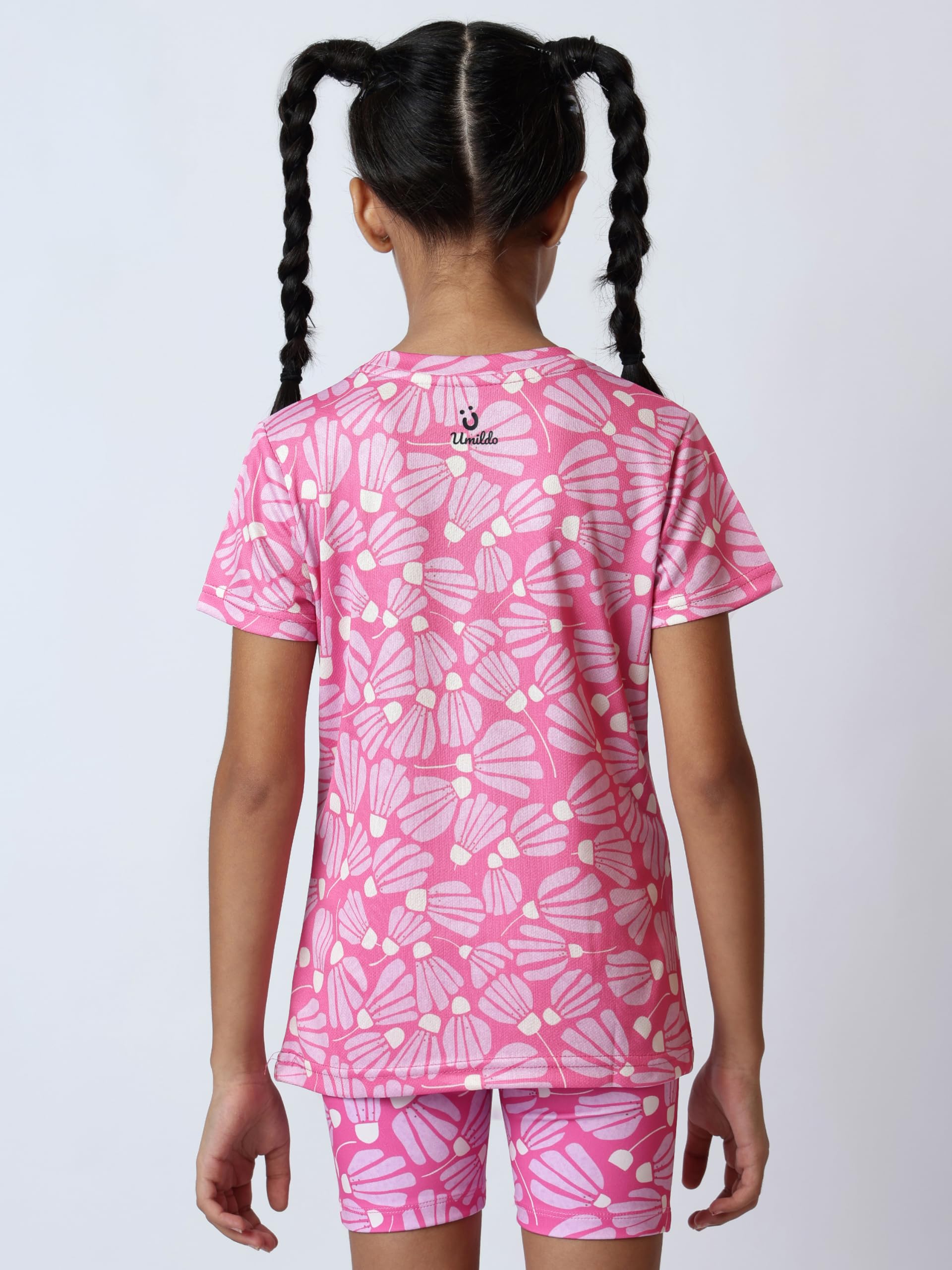 UMILDO Girl's Activewear T-Shirt – Dryfit Lightweight Sports Top for Kids | Stretchable Quick-Dry Fabric | Age 4–14 Years - Image 4 thumbnail