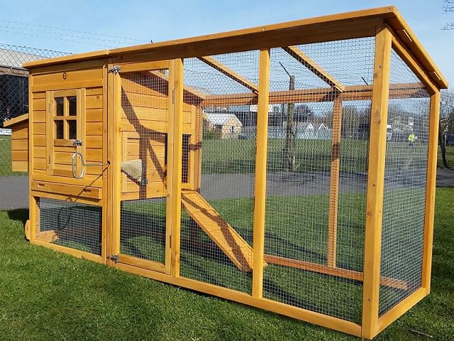 8FT COCOON CHICKEN COOP FOR 5-8 BIRDS HEN HOUSE POULTRY ARK NEST BOX NEW - NOW WITH REAR VENT HOLES AND SECURE NEST BOX FLOOR - 30% MORE LIVING SPACE THAN MODEL 3000 NOW WITH OPENING ROOF