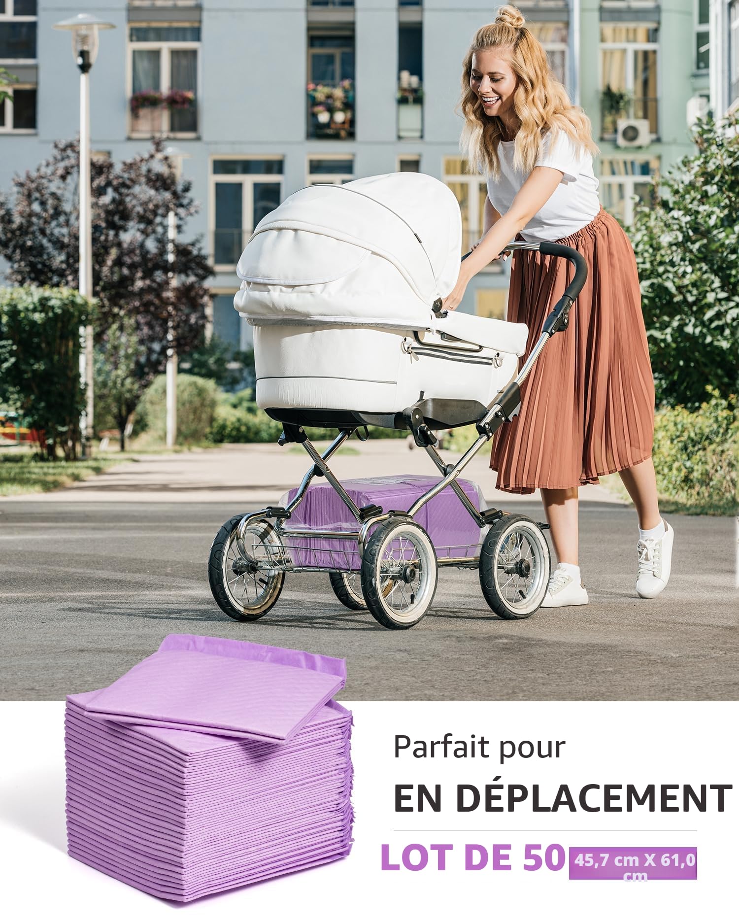 Matelas à Langer Bébé - Alèse Jetable Pack de 50 pour Table à Langer et Lit Bébé 45 x 60 cm Ultra Doux, Super absorbants et imperméables