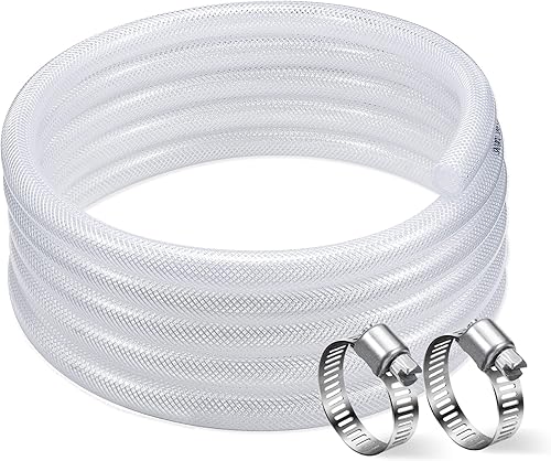DAVCO Tubo de vinilo de plástico transparente trenzado resistente de 14 pulgadas de diámetro interior de 14 de pulgada, manguera flexible de DAVCO Tubo de vinilo de plástico transparente trenzado resistente de 14 pulgadas de diámetro interior de 14 de pulgada, manguera flexible de
