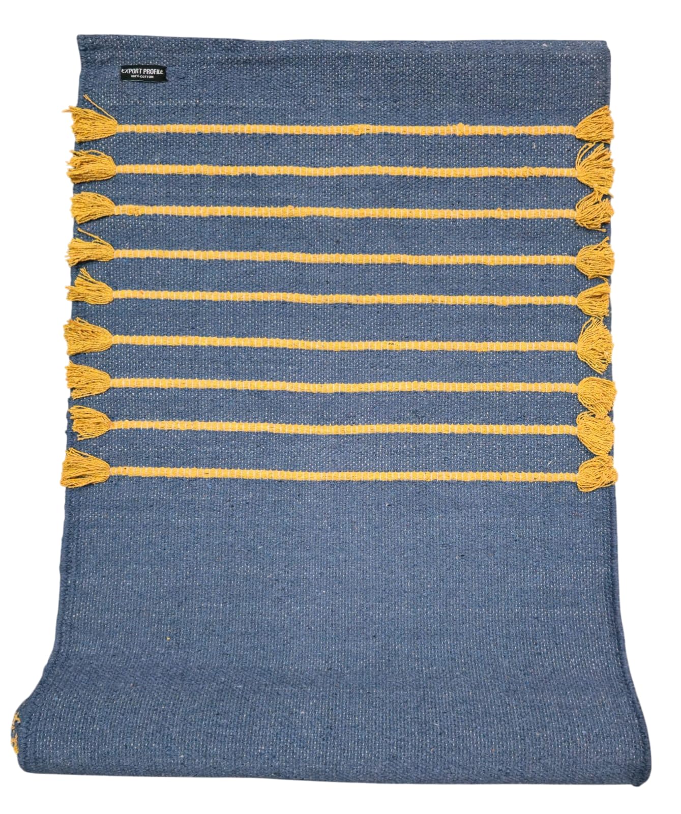 EXPORT PROFILE Indian Hand Made Cotton Yoga Mat Eco-Friendly Comfortable Extra Long Hand Woven Rug - 100%Organic Cotton Yoga Mat Non Slip & Thick for Everyday Fitness at Home - Multi 15 (24”x72”x19mm)