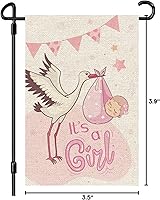 Vista 9 de INNORU Bandera de jardín con texto en inglés "It's a Girl", letrero de fiesta de revelación de género, letrero de bienvenida para baby shower