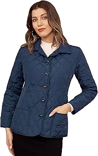 Sponsored Ad - GRACE KARIN Women's Lightweight Quilted Jackets Winter Long Sleeve Button Down Casual Outwear Coat with Poc...
