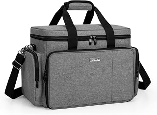 BAFASO Large Makeup Bag Cosmetic Bag with Removable Dividers, Travel Makeup Case Holds Cosmetics of Different Sizes, Gray