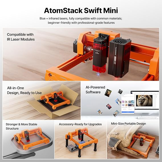 ATOMSTACK 3.5W Orange Laser Engraver,Engraving Machine for Beginners