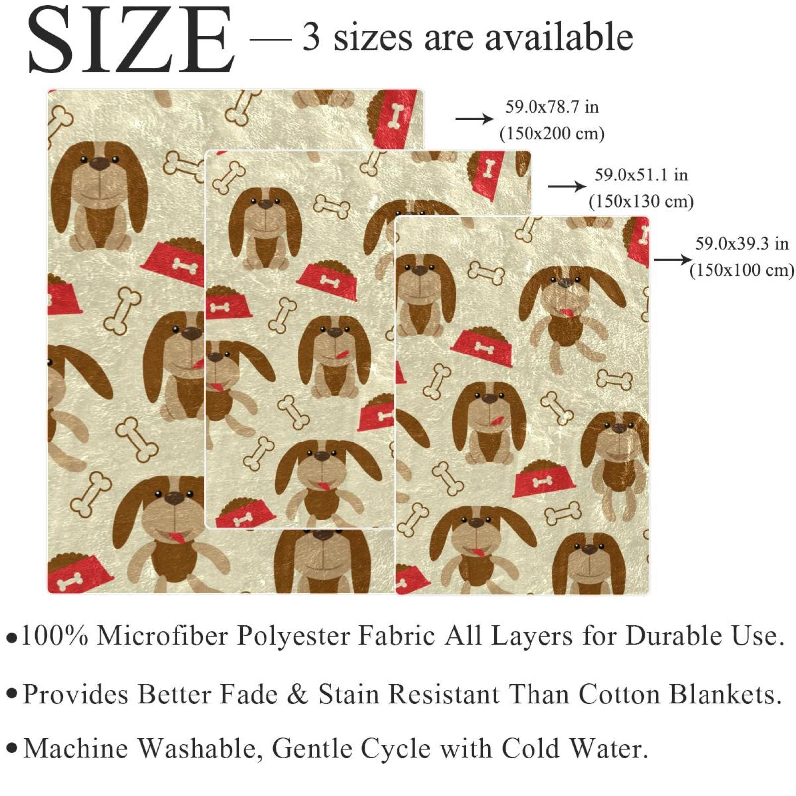 Couverture Polaire Os De Chien Mignon Couverture Plaid Chaude Douce pour Lits Canapés Chaises Divans 150×200cm