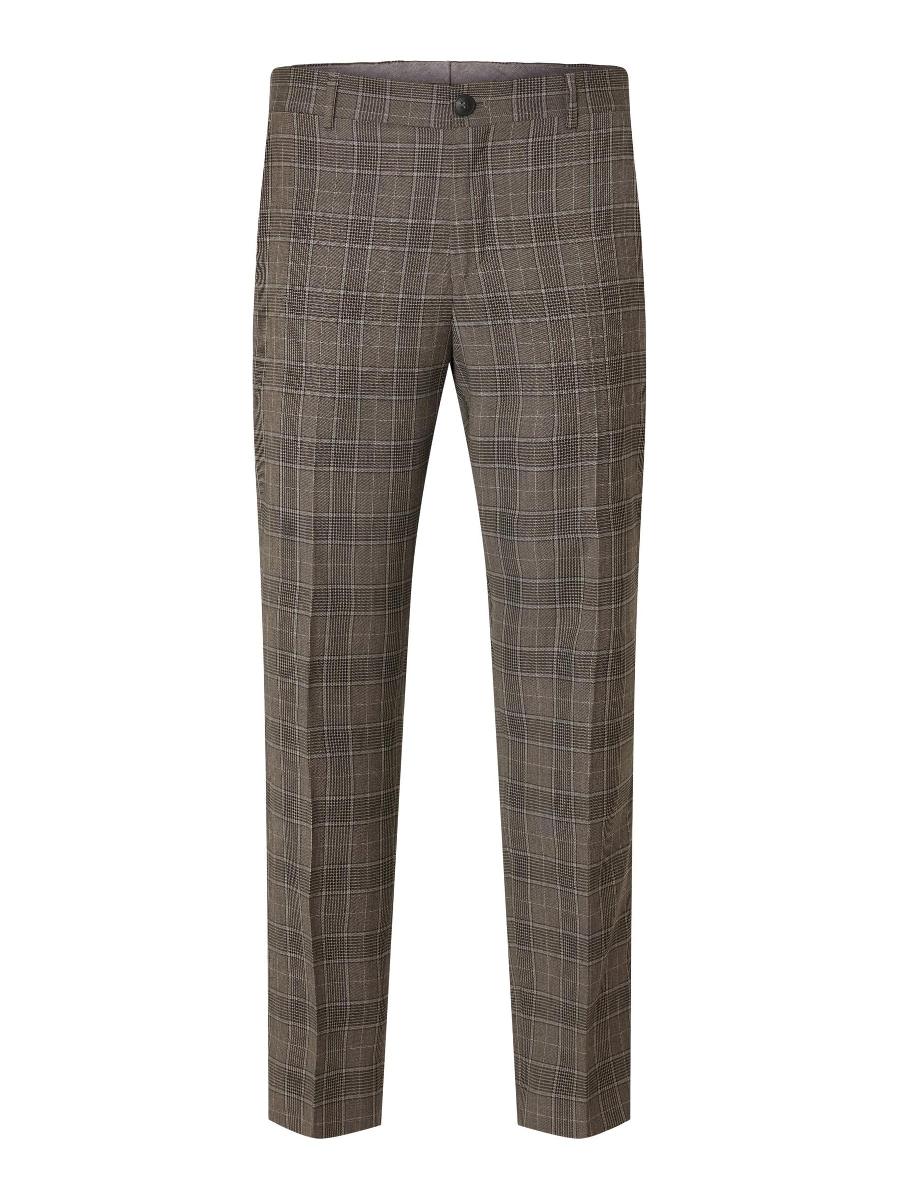 SELECTED HOMME Slhslim-neil Brown Blue Check Trs B Noos - Spodnie Mężczyźni