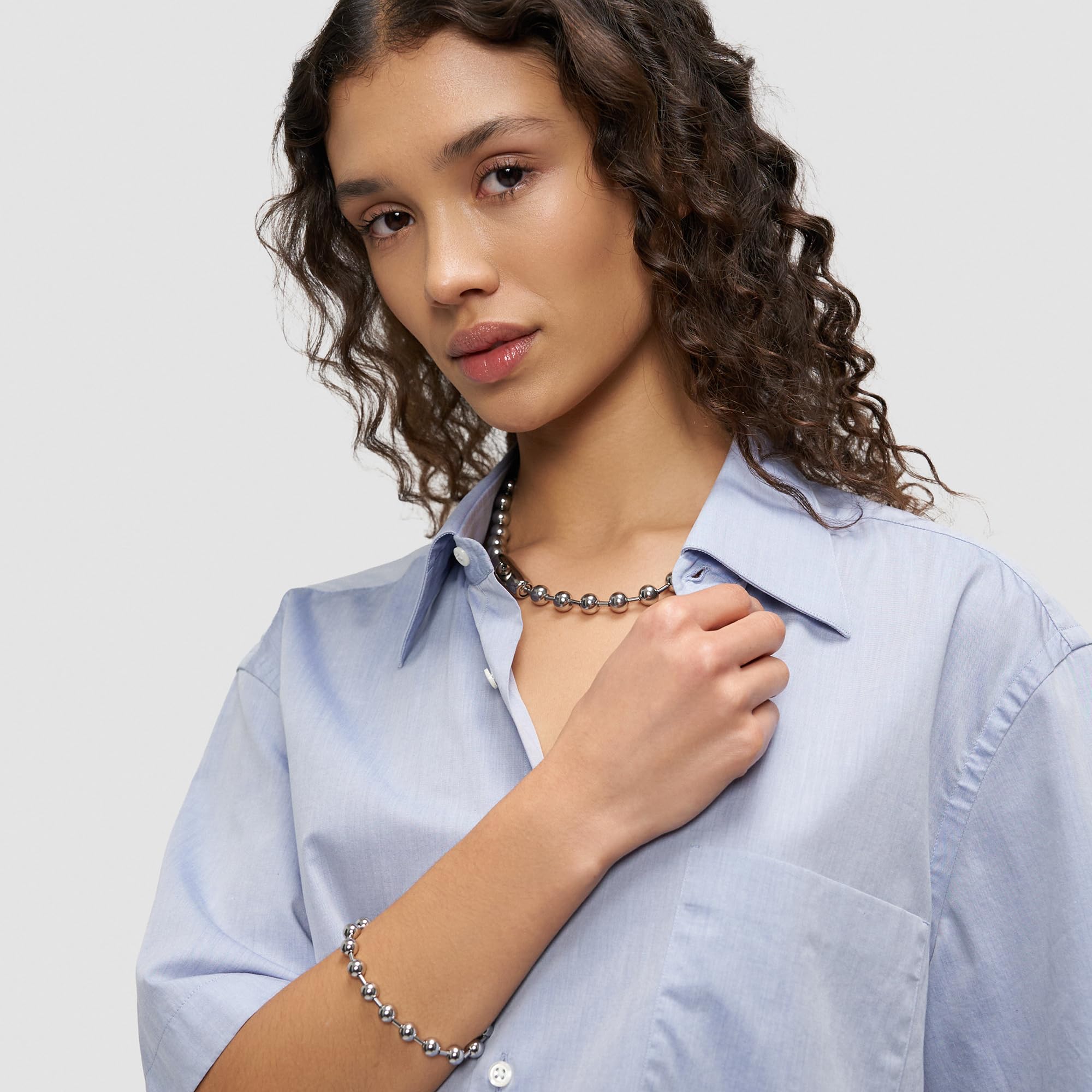 LIEBESKIND BERLIN Damen Steel Ball Collection – Ohrringe, Kette & Armband aus Edelstahl in Silber, Gold, Roségold & Schwarz - die fließenden Kugel-Designs geben jedem Outfit einen coolen