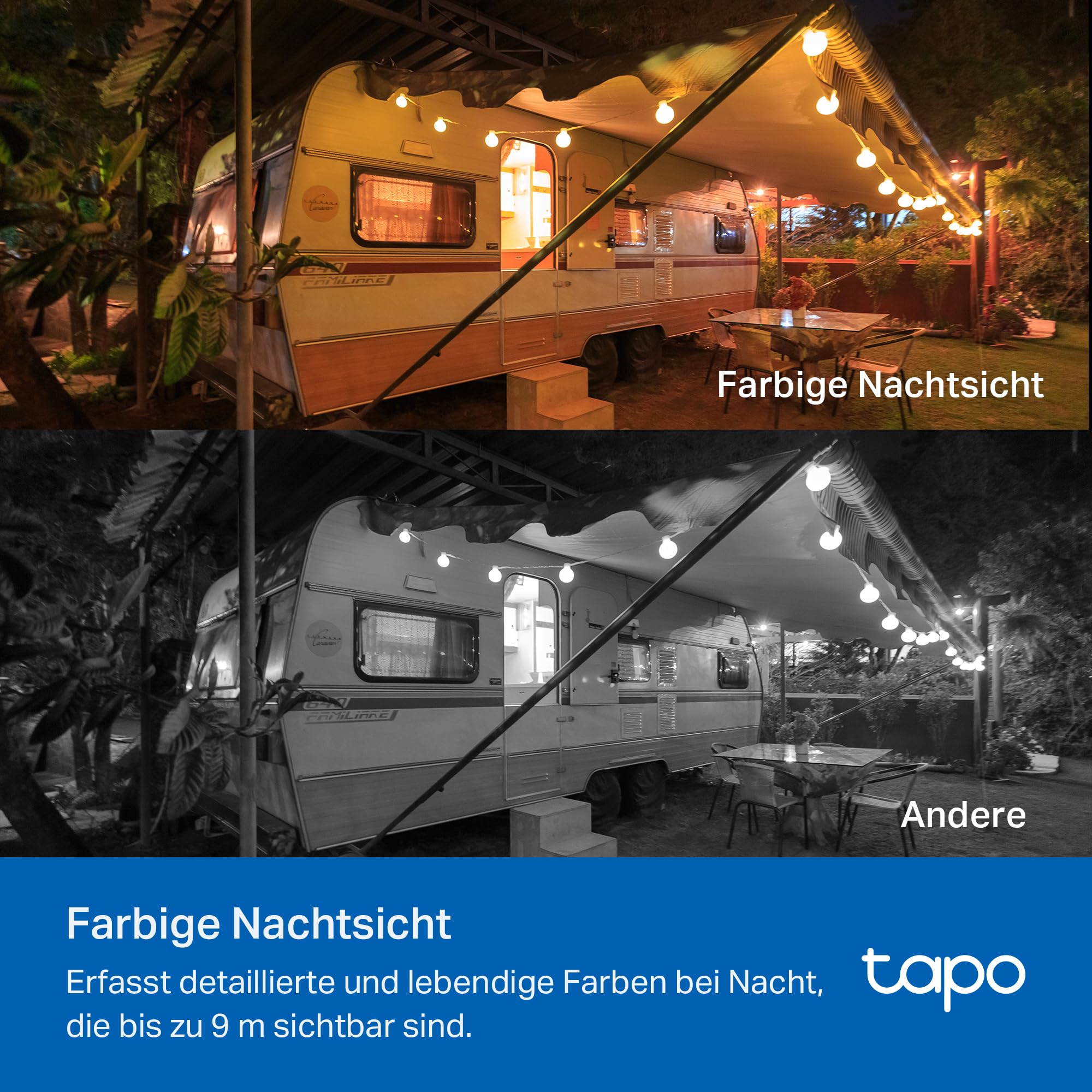 Tapo C410 Überwachungskamera Aussen Akku, 2K Auflösung, Farbnachtsicht, 6400-mAh intergrierte Akku, 2-Wege-Audio, Personenerkennung, Alexa&Google Assistant, 2,4 GHz WLAN, lokaler Speicher ohne ABO